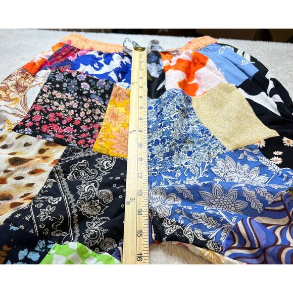 Womens Patchwork Wide leg Pants Size Small (6) One of a Kind Boho, Hippy Artsy - Picture 4 of 8